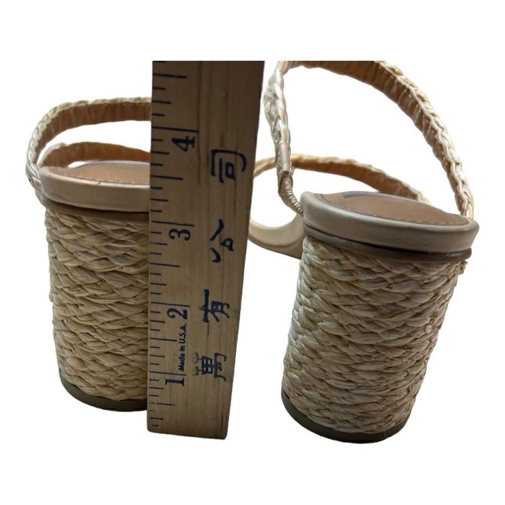 Dolce Vita Womens Myla Square Toe Braided Raffia Block Heel Sandals Beige Size 9 - Picture 6 of 11